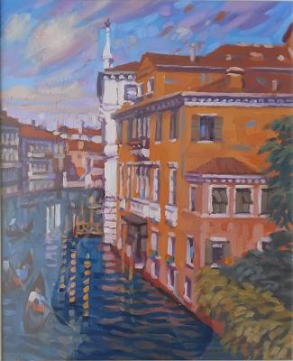 an oil painting of the Grand Canal in Venice