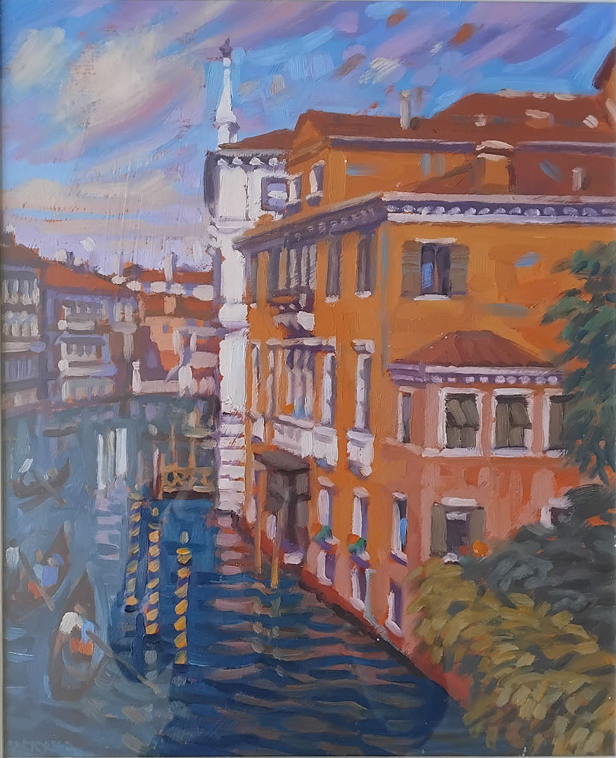 an oil painting of the Grand Canal in Venice