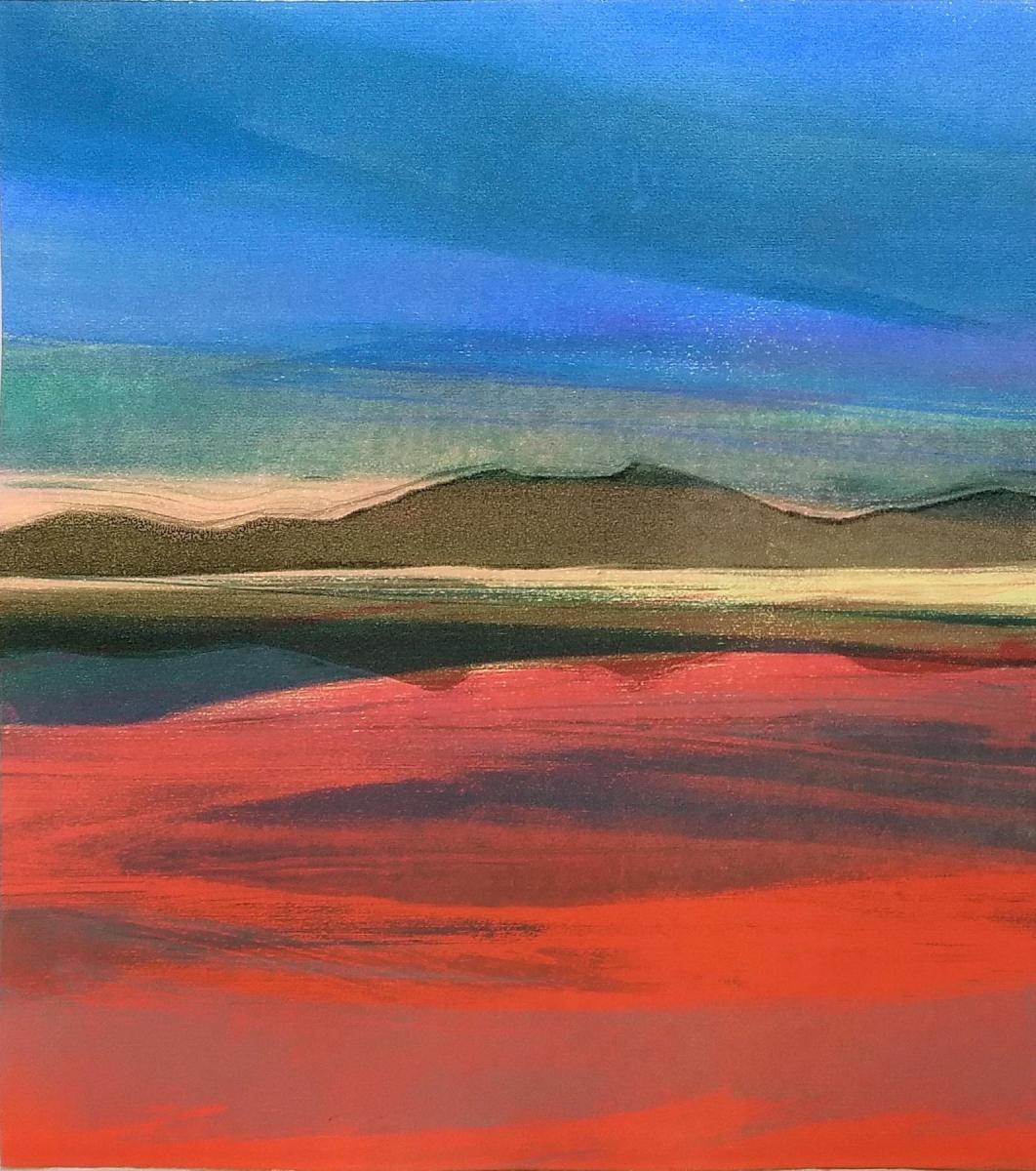 a Monoprint of Hill and in the evening