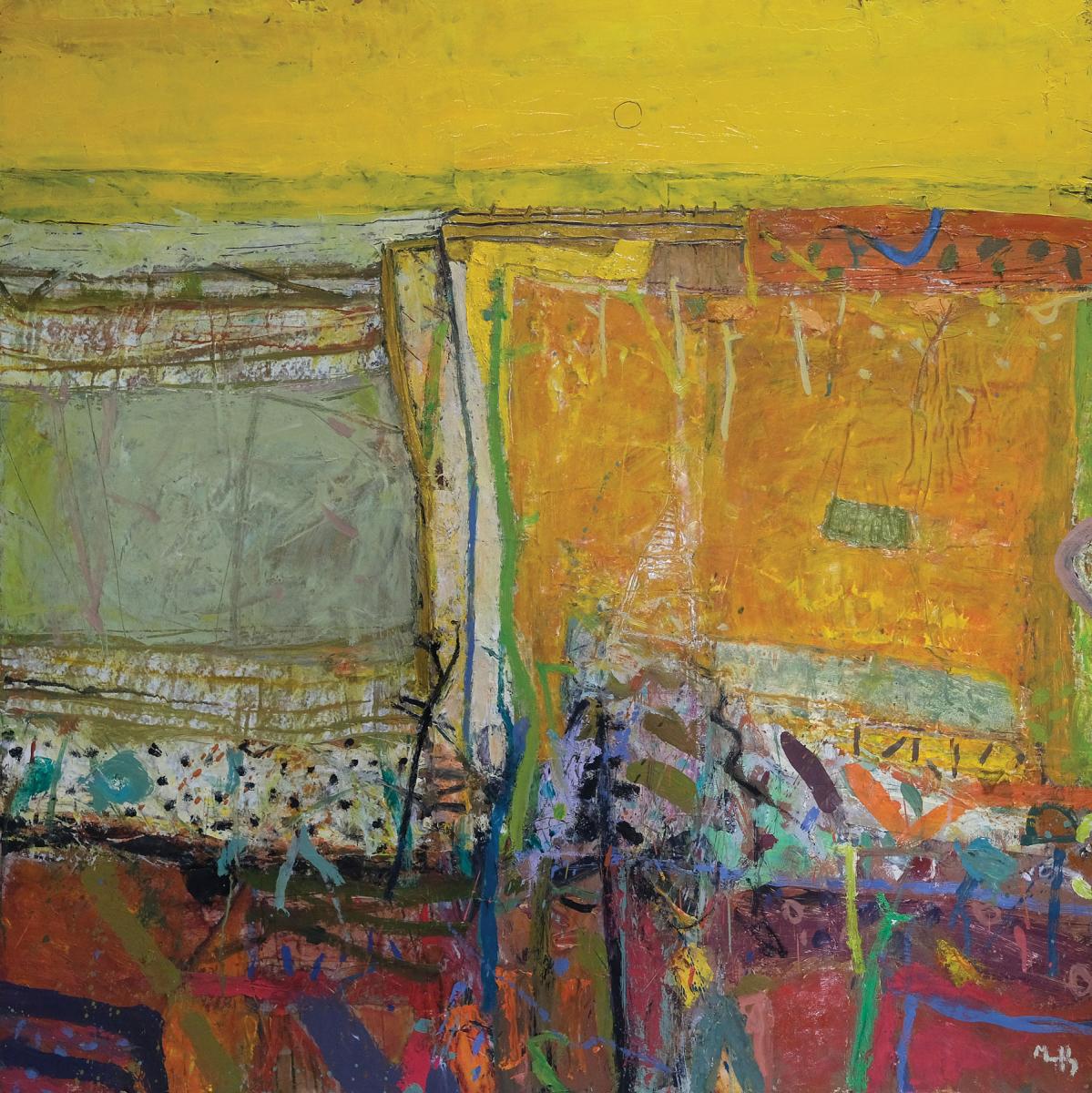 a semi abstract landscape painting.