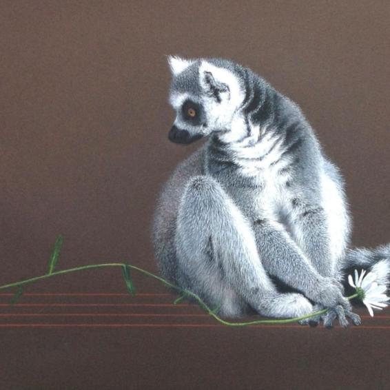 a painting of a lemur