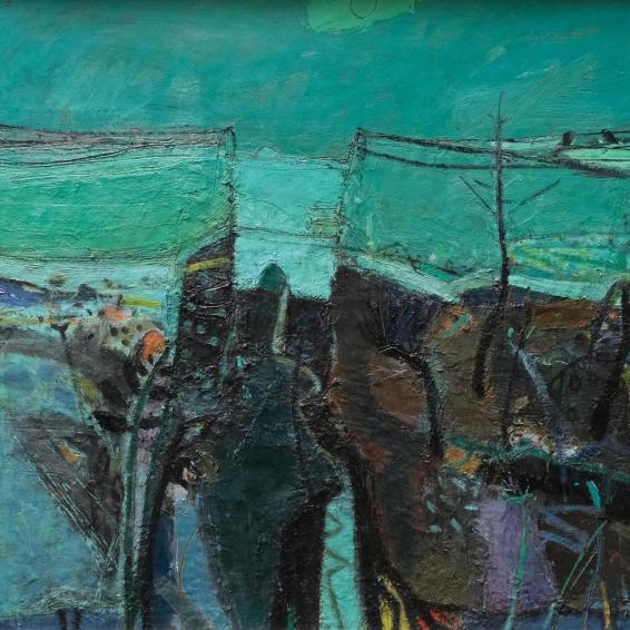 a semi abstract landscape painting