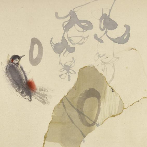 a painting of a woodpecker