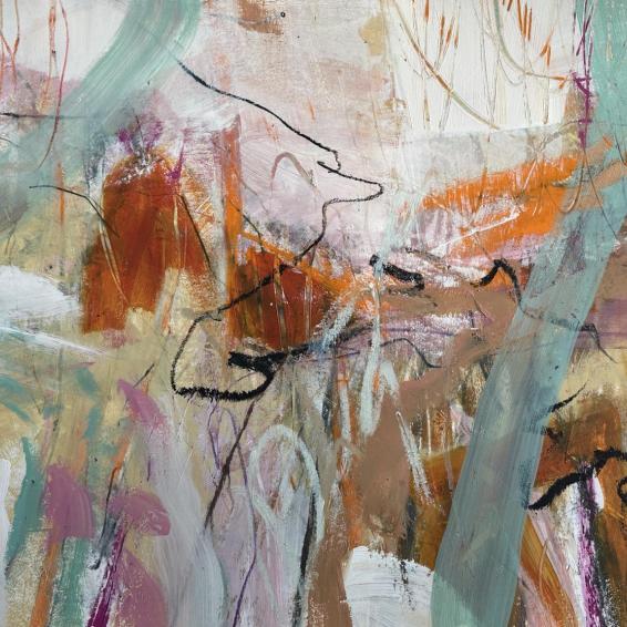 a mixed media abstract painting representing january