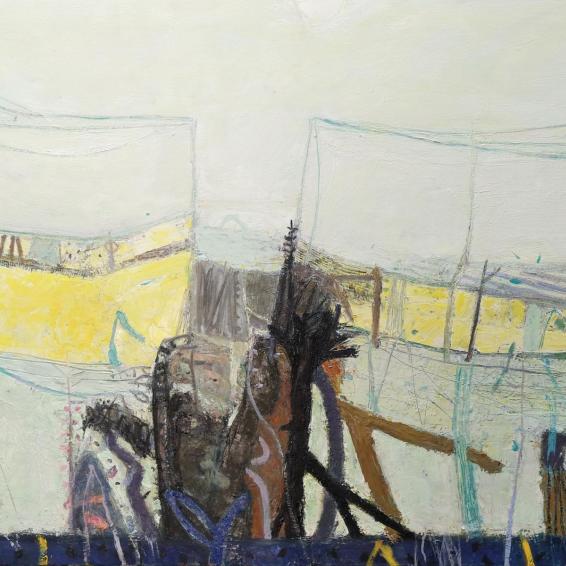 a semi abstract landscape painting
