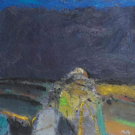 a semi abstract landscape painting.